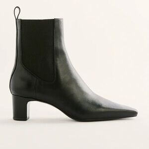 New Reformation Romina Ankle Boot Heeled Black Leather 9.5
